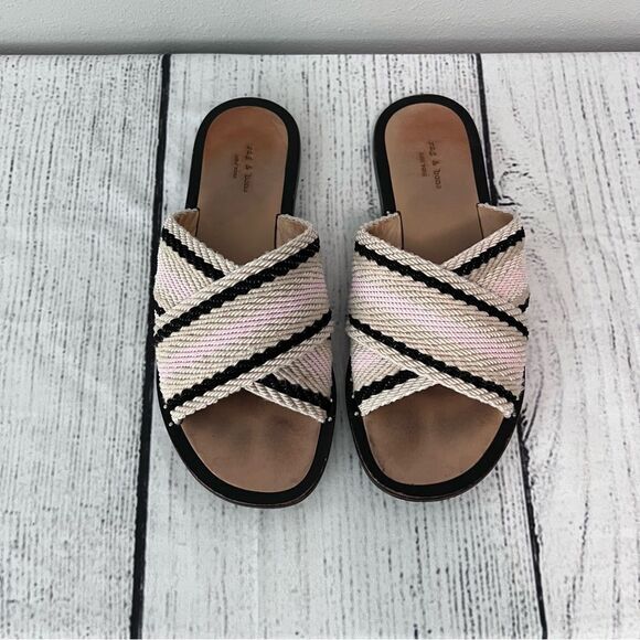 Rag & Bone Keaton Slip On Slides in Pink Combo Size 5.5 - Picture 4 of 9